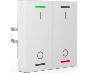 Bouton-poussoir MDT KNX Light 55 x 55 mm double RGBW, avec température, blanc pur brillant, commutation, 1 pièce.