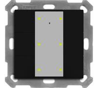 Bouton-poussoir MDT KNX Plus 55, 6 positions, noir mat, 1 pièce
