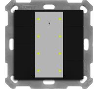 Bouton-poussoir MDT KNX Plus 55, 8 fois, noir mat, 1 pièce.