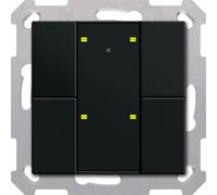 Bouton-poussoir MDT KNX Plus, TS 55, quadruple, noir mat, 1 pièce