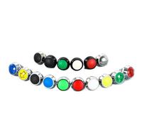 Bouton-poussoir métallique à tête bombée, 1 pièce/12MM, 1NO, 2 broches, vis/borne à broche 2A220V(PURPLE,2 Pin Terminal)