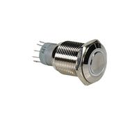 Bouton-poussoir métallique rond spdt 1no 1nc - anneau blanc