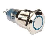 Bouton-poussoir Métallique Rond Spdt 1no 1nc - Anneau Bleu Switches R1600b