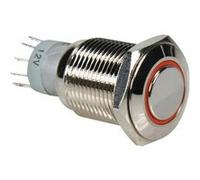 Bouton poussoir métallique rond spdt 1no 1nc anneau orange