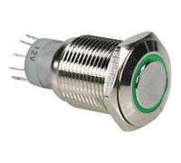 Bouton poussoir métallique rond spdt 1no 1nc anneau vert Vert G
