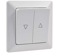 Bouton-poussoir MILOS pour stores, blanc mat, avec cadre, UP