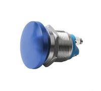 Bouton poussoir momentané à réinitialisation automatique en forme de champignon 16 mm en métal 1NO 3 A 250 V AC IP65 Pieds à vis pour systèmes d'automatisation industrielle (vert)
