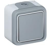 Legrand Poussoir étanche Plexo 069720 NO 10A IP55 complet en saillie Gris