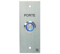 Bouton poussoir NO/NF sur plaque inox 40 x 100 mm avec 2 vis anti-vandales HERACLES PL40NFL