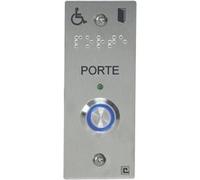 Bouton poussoir NO/NF sur plaque inox 40x100mm loi PMR avec 2 vis anti-vandales - HERACLES - PL40NFLH