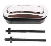 Bouton Poussoir Ovale ABS pour Réservoir de Toilette à Double Chasse | Tiges Extra Longues Ajustables, Boutons Séparés, Finition Argentée Lisse, Ouverture 9 à 9,5cm, pour Couvercle Style Aléatoire