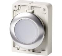 Bouton-poussoir plat, rond, chromé Eaton M30C-FDL-W 182925 blanc 1 pc(s)