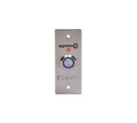 Bouton poussoir PMR lumineux bleu plaque étroite Sewosy PB19_BBL3E-B12