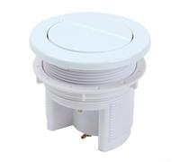 Bouton poussoir pneumatique double chasse d'eau avec double tuyau, bouton rond extérieur et intérieur, s'adapte à de nombreux modèles de chasse d'eau cachés pour salle de bain (blanc)