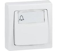 Poussoir porte-étiquette 6A Appareillage saillie complet - Blanc
