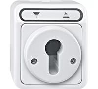 Bouton-poussoir pour volet roulant destiné au cylindre de fermeture, blanc polaire, AQUASTAR