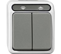 Bouton-poussoir pour volet roulant Merten 4075013 AQUASTAR gris clair