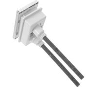 Bouton Poussoir Rectangulaire Double 14,5x8,3x4,5cm | Chrome Électroplaqué ABS, Finition Lustrée Résistante, pour Rénovation de Salle de Bain et Cuvettes Double Chasse