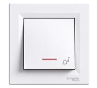 Bouton-poussoir simple "sonnette" avec cadre voyant lumineux bornes à vis Blanc Schneider Asfora