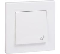 Bouton-poussoir "sonnette" + cadre étanche IP44 blanc, Schneider Asfora EPH0800221