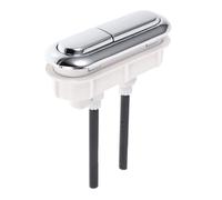 Bouton-poussoir Wc à Double Chasse, Plastique ABS Argenté, Réglable | Montage sur Couvercle, Tiges Filetées Doubles, Ouverture 10-11x3-4cm, Tige 9,5cm