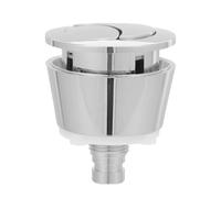 Bouton Poussoir Wc Double Chasse Rond Argenté, Plastique | Plaque D’actionnement Moderne, Finition Chrome Polie, Contrôle à Deux Boutons, pour Salle de Bain et Rénovation
