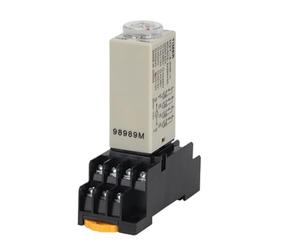 Bouton rotatif de retard de mise sous tension H3Y-4, 1S/5S/10S/30S/60S/3M/5M/10M/30M, minuterie, relais temporisé AC 110V 220V 380V, 14 broches avec Base PYF14A(Voltage AC 380V,0-60 Seconds)