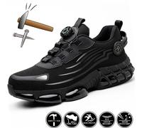 Bouton rotatif nouvelles chaussures de sécurité hommes Anti-smash Anti-crevaison chaussures de travail mode hommes chaussures de Sport bottes de protection de sécurité hommes YD266-black