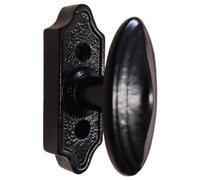 Bouton rustique sur rosette ROLLINGER époxy noir - BR1BT5EN