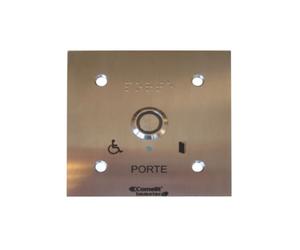 Bouton Sonore + Led Monté Sur Façade Inox 100X100 Gravée Porte Braille - COMELIT BP/308L