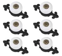 Boutons d'armoire, boutons de tiroir en céramique, boutons de meubles vintage avec vis en aluminium pour armoires de cuisine et tiroirs, lot de 6, noir et blanc