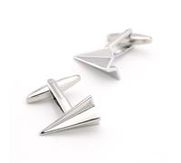 Boutons de manchette amusants pour homme en papier style avion de Noël en acier inoxydable