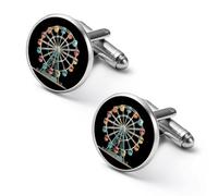 Boutons de manchette personnalisés Grande Roue, pince à cravate vintage, cadeaux de mariage pour père, grand-père, papa