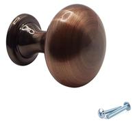 Boutons de meuble anciens en cuivre, diamètre 29 mm, lot de 10