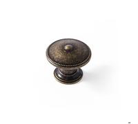 Boutons de meuble Rond Antik - Zamak laitonné - H.22mm - Blanc - Lot de 4