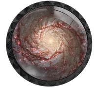 Boutons de meuble Universe Galaxy, ronds, poignées de tiroir, noirs, boutons de commode, poignées de porte d'armoire, quincaillerie pour cuisine, salle de bains, armoires, lot de 4
