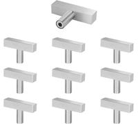 Boutons de meubles argentés, lot de 10, boutons à visser en acier inoxydable pour armoires, poignées de tiroirs vintage, buffets, meubles, cuisine, accessoires de décoration