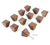 Boutons de meubles en bois – en forme de losange – 2,7 x 2,7 cm – poignées d'armoires, poignées de meubles pour armoires de cuisine, boutons pour armoires, boutons de tiroirs, boutons d'armoires, poig