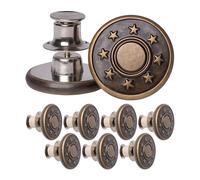 Boutons de rechange réglables pour pantalons, 8 paquets, Ø 17 mm Boutons en laiton pour jeans, couleur bronze, Ceinture de pantalon réglable à tout moment, Bouton pour jeans à enfiler