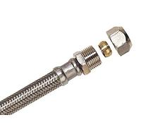 Boutté 1130268 FM1017 Flexible sanitaire mâle 12 x 17 bicone tube ø 10 longueur 300 mm DN8