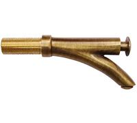 Boutté - Robinet poussoir entrée mâle 15x21 avec rosace laiton brut, filetage long 5 cm