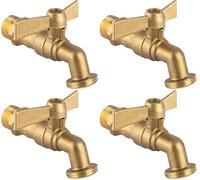 Boutté 2180330 R15P Robinet de jardin laiton 1/4 tour manette papillon 15 x 21 Nez 20 x 27 (Lot de 4)