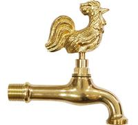 Boutté Robinet de jardin 402Q – Poignée coq en laiton, motif animal, Entrée 15x21, Or