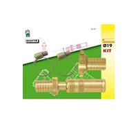 Boutté 3 CANNE19 Kit Lance et raccord cannelé en Laiton Lance & raccord pour Tuyau de ø19, Or