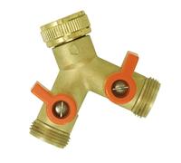 Boutté - Nez de robinet mâle 20x27 laiton - Double sortie à visser - Compatible raccords rapides - Diviseur d’arrosage