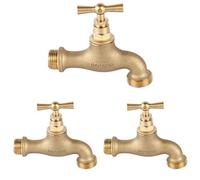 Boutté R15B Robinet de jardin laiton 15x21-nez 20x27, Or, Entrée 15x21 Sortie, Paquet de 3