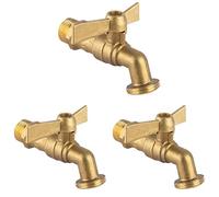 Boutté R15P Robinet de jardin laiton 1/4 tour manette papillon 15x21-nez 20x27, Or, Paquet de 3