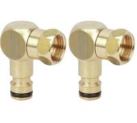 Boutté - Raccord tournant dévidoir coudé femelle 15x21 automatique Or - Fixation tuyau d’arrosage (Lot de 2)