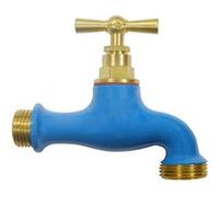 Boutté – Robinet extérieur laiton bleu – Entrée 15x21 (1/2") Nez 20x27 – Raccord standard arrosage