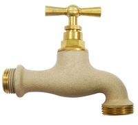 Boutté - Robinet laiton beige sable - Entrée 15x21 (1/2") Nez 20x27 - Raccord standard arrosage - Finition décorative